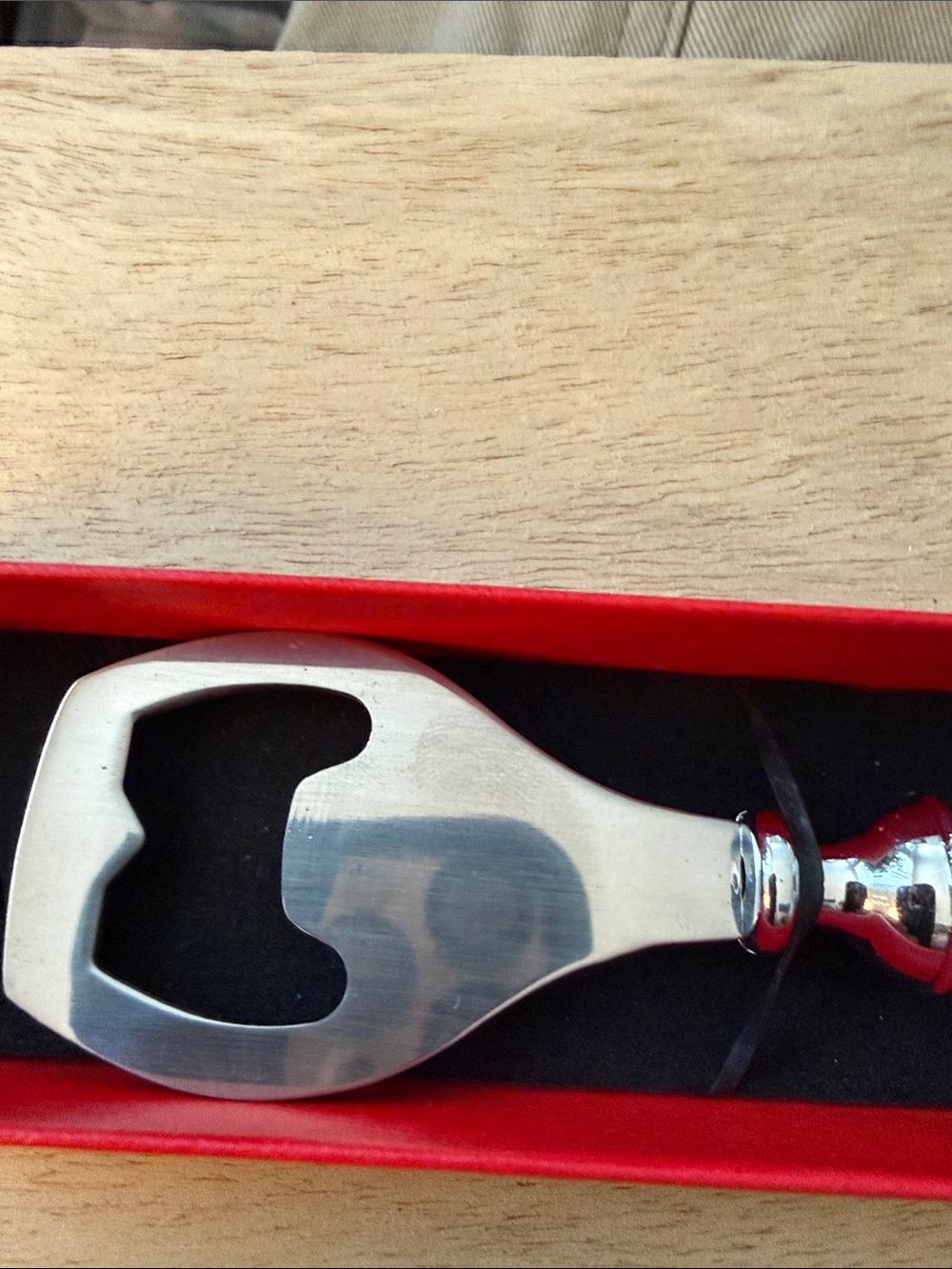 Beaded Handle Bottle Opener in Silver, Red, Green, Cream - Picture 5 of 5